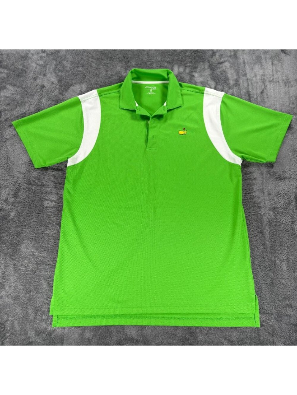 Masters Tech Polo Shirt Mens M Green White Augusta National Golf Performance